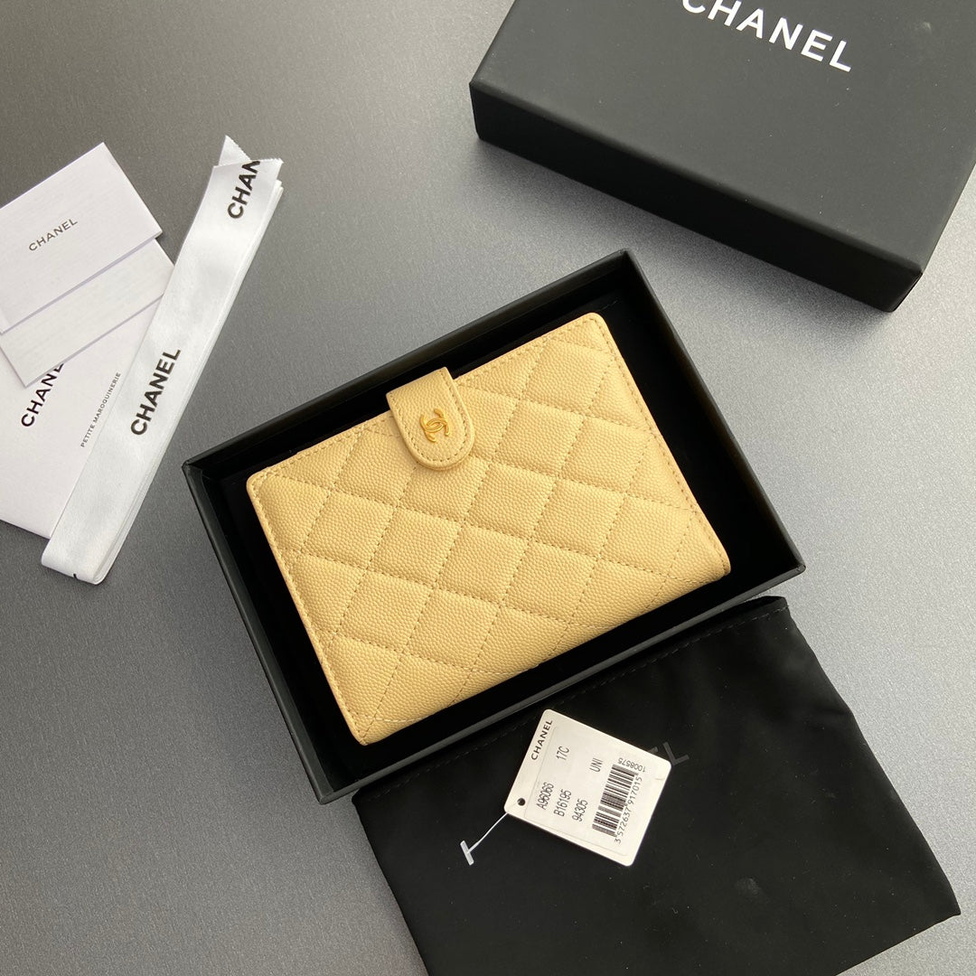CC 96066 Compact Wallet Yellow Caviar GHW 234615