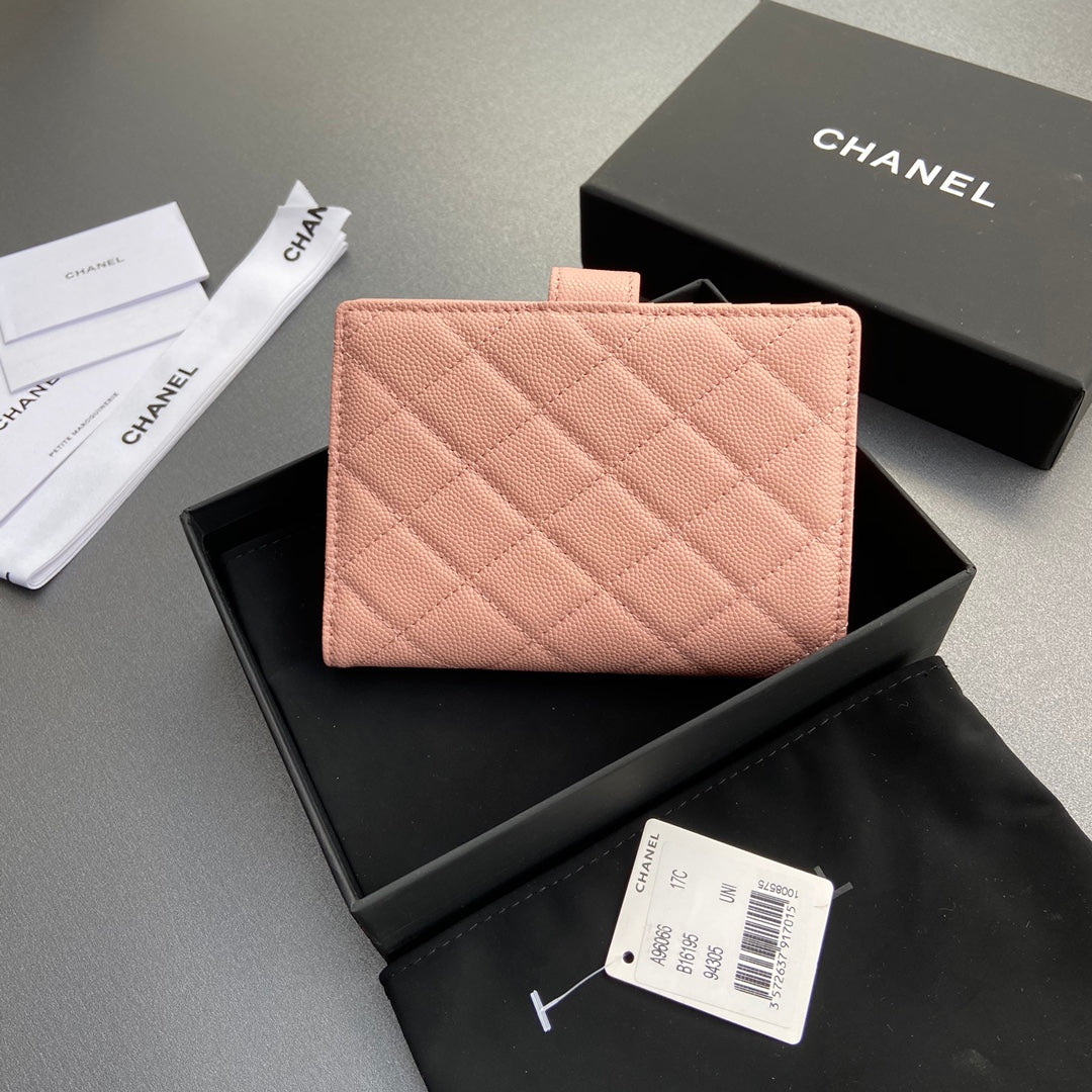 CC 96066 Compact Wallet Pink Caviar GHW 234617