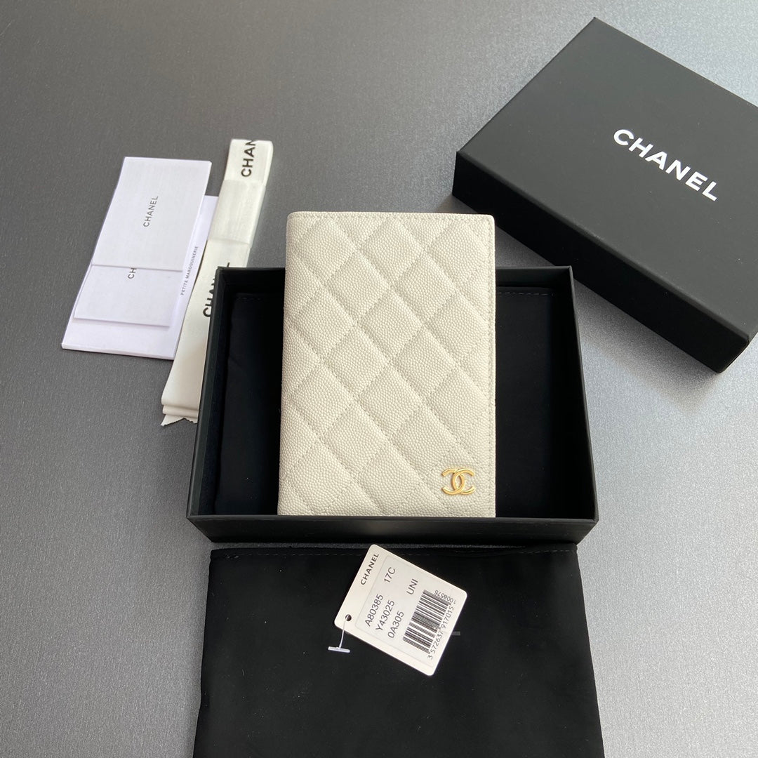 CC Passport Holder White Caviar 234705