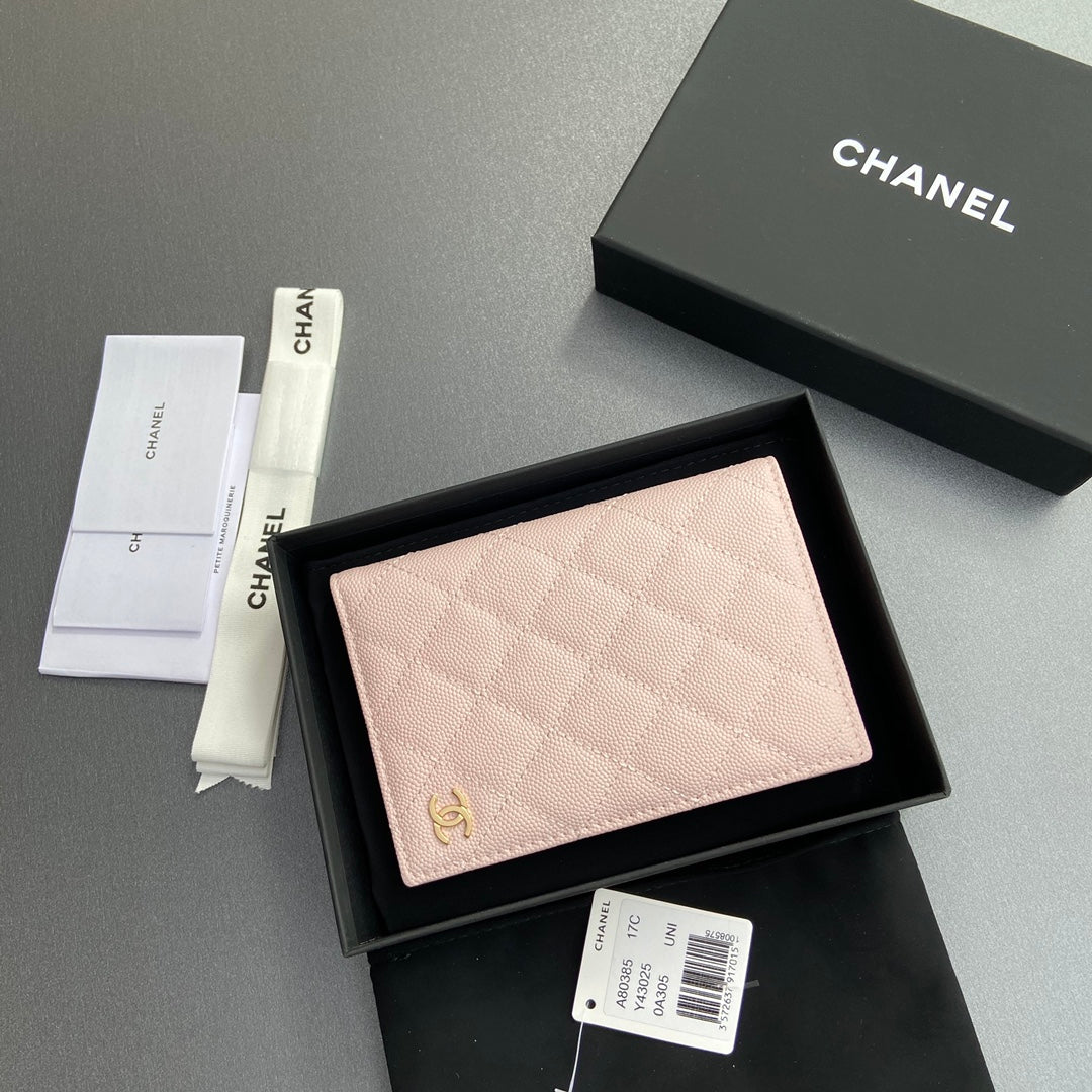 CC Passport Holder Light Pink Caviar 234707