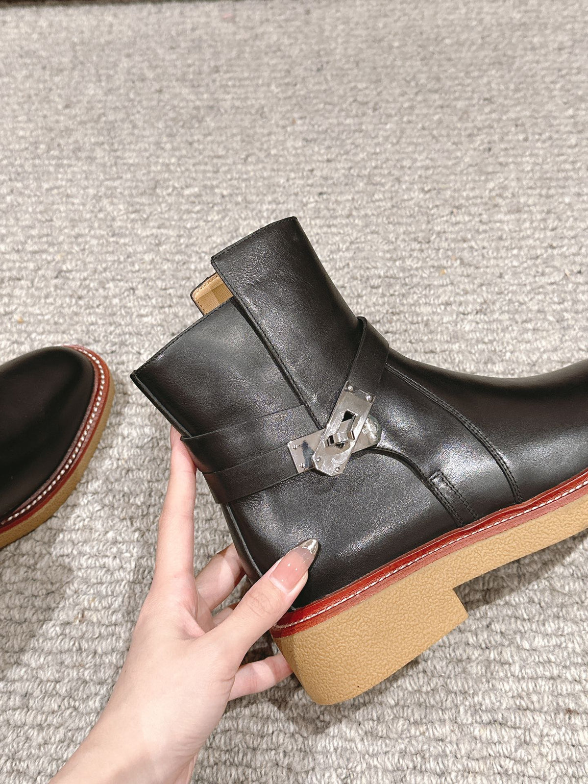 history ankle boot black calfskin