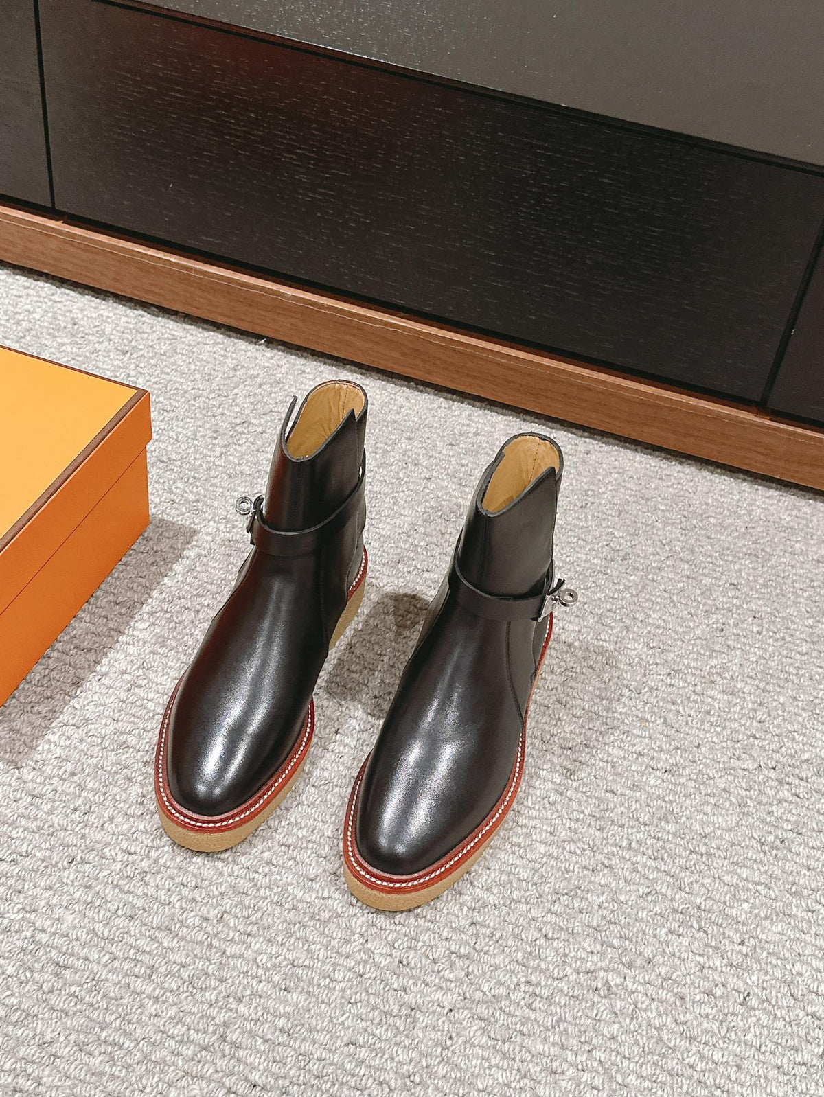 history ankle boot black calfskin