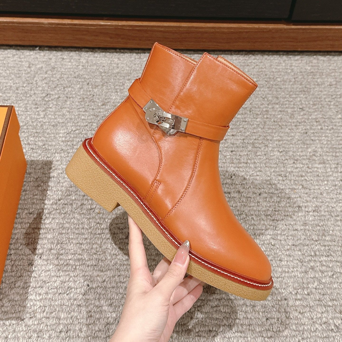 history ankle boot brown calfskin
