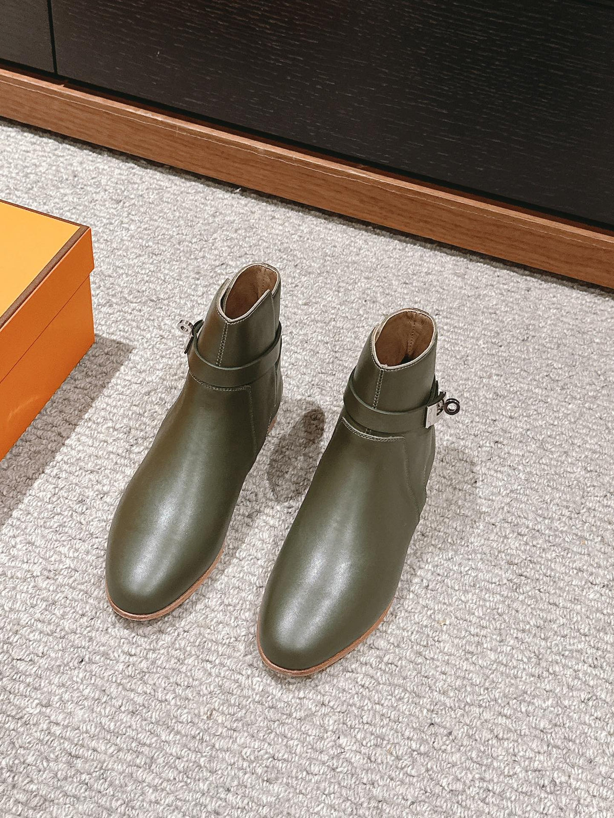 neo ankle boot khaki calfskin