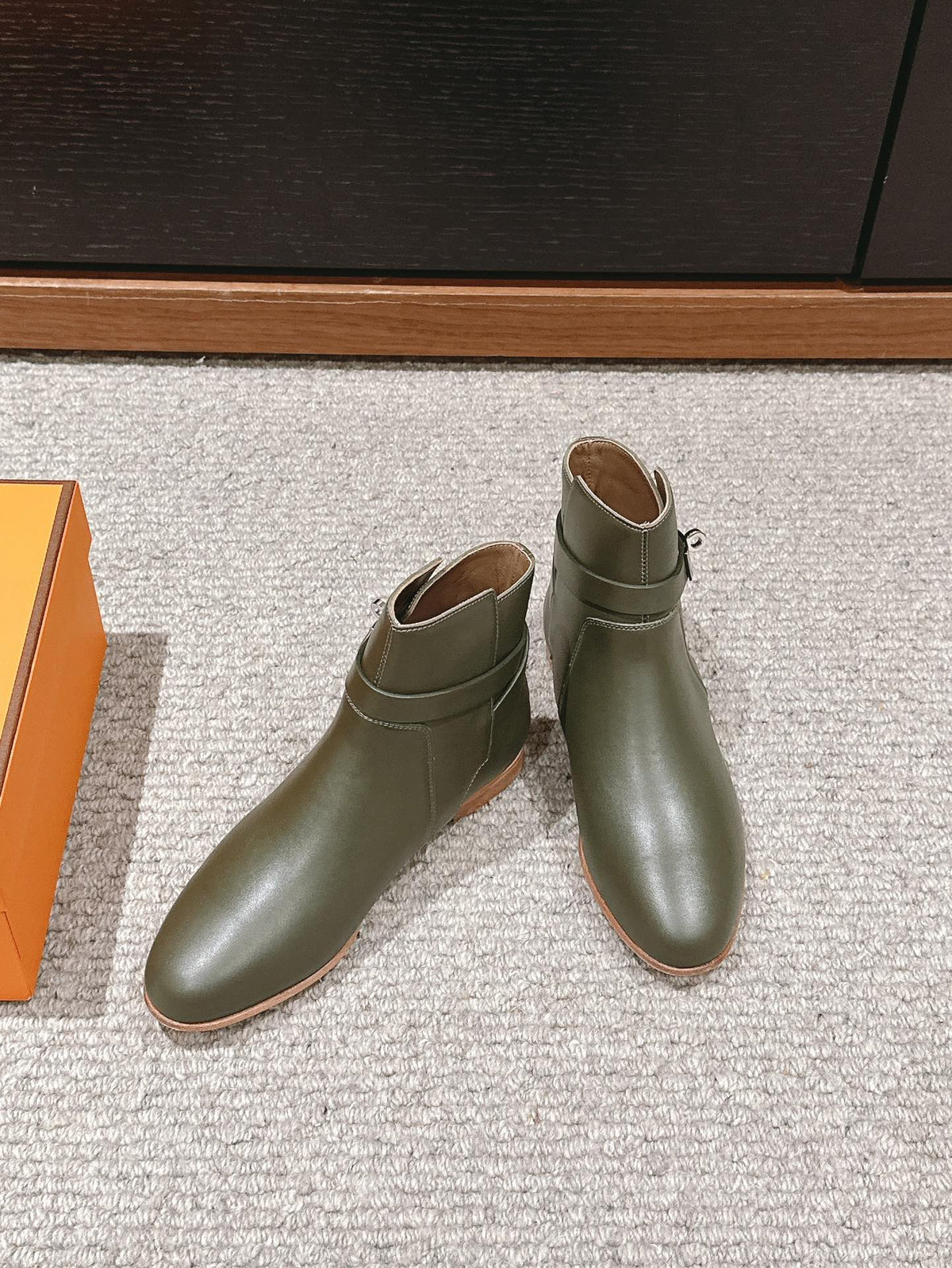 neo ankle boot khaki calfskin