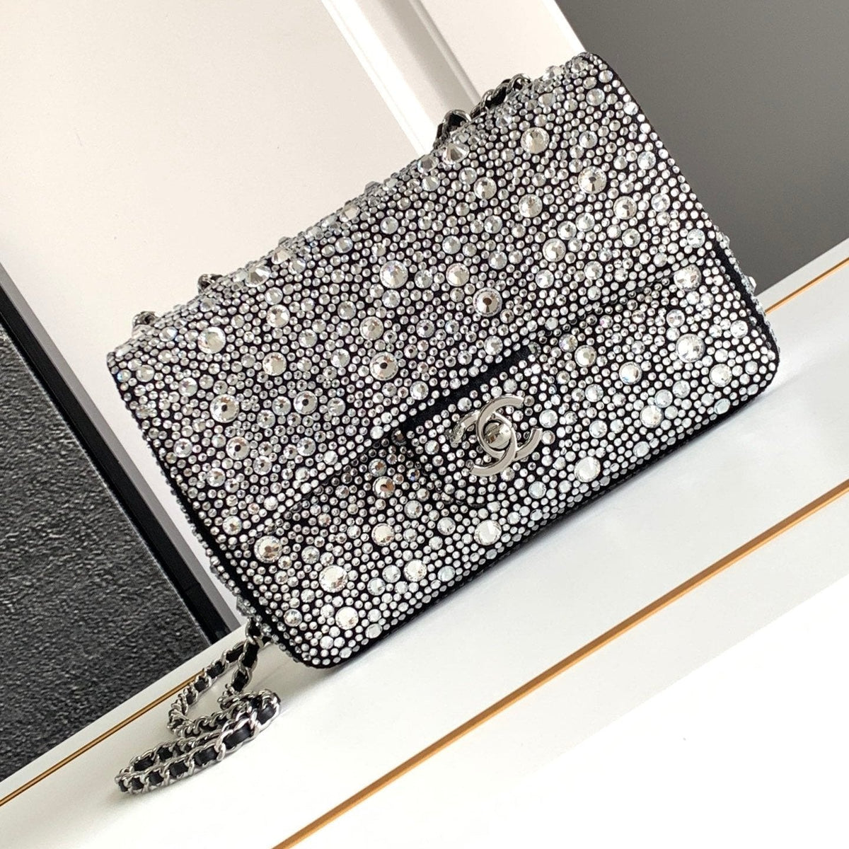CC 24S Mini Flap Bag 20cm Stone Inlaid
