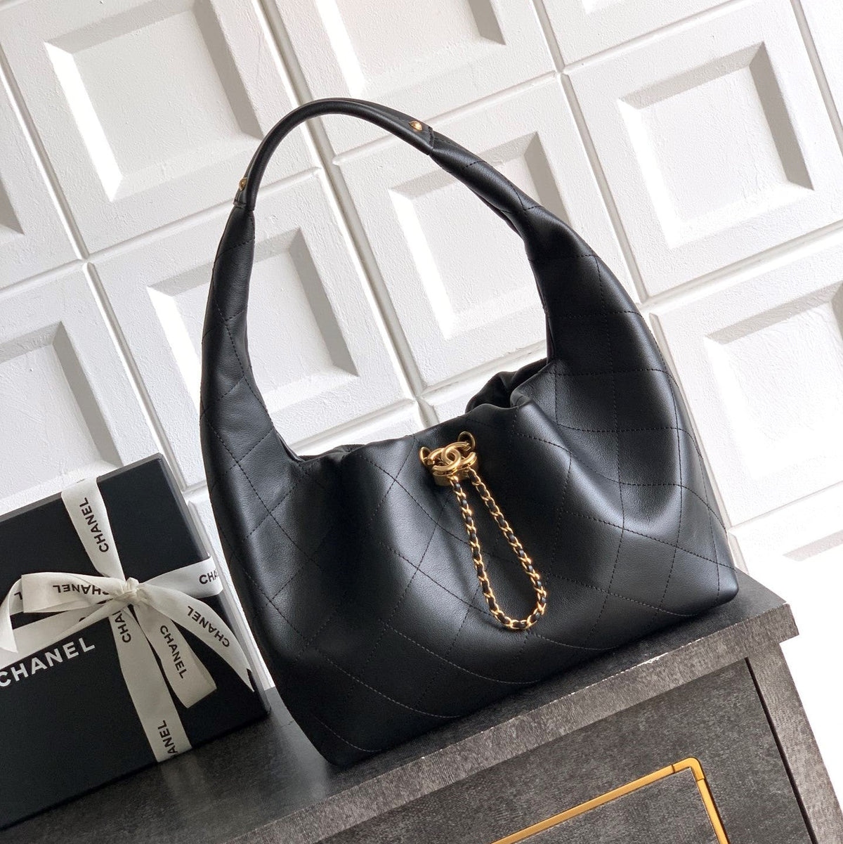 Chanel 26C Hobo Bag Black Cowhide GHW