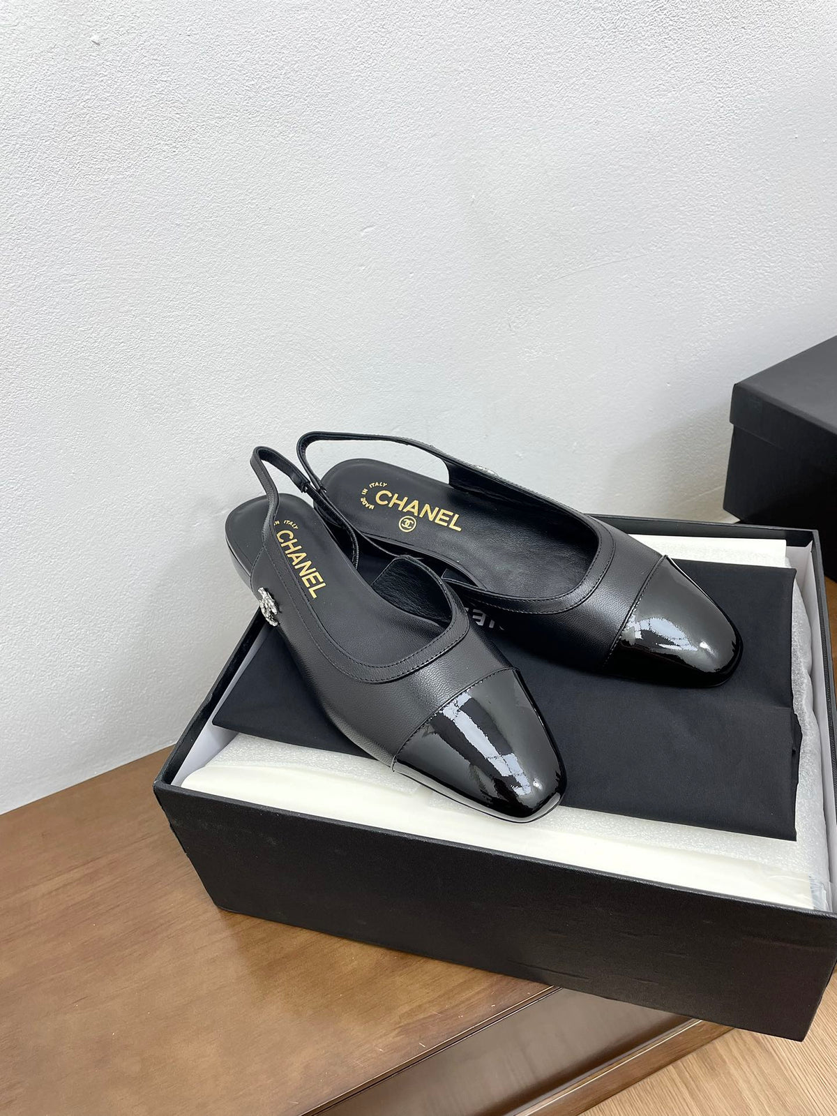 CC Slingback Black Calfskin