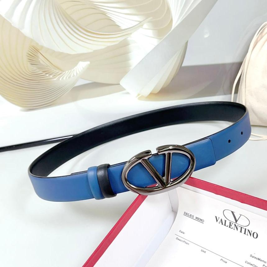 The Bold Edition Reversible Belt 30mm Blue Black Calfskin Black Buckle