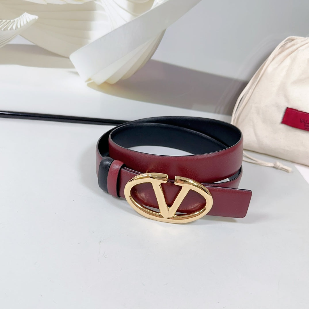 The Bold Edition Reversible Belt 30mm Burgundy Black Calfskin Gold Buckle