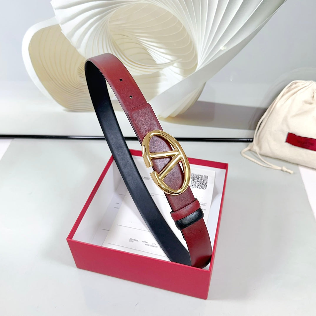 The Bold Edition Reversible Belt 30mm Burgundy Black Calfskin Gold Buckle