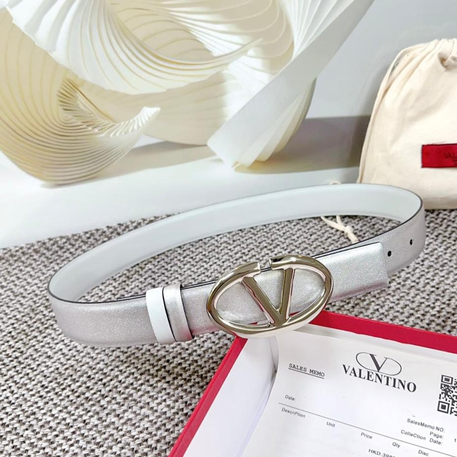 The Bold Edition Reversible Belt 30mm Silver Metalic White Calfskin Silver Buckle