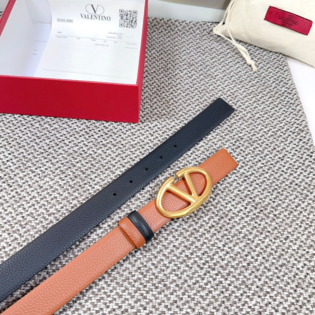 The Bold Edition Reversible Belt 30mm Brown Black Grained Calfskin Gold Buckle