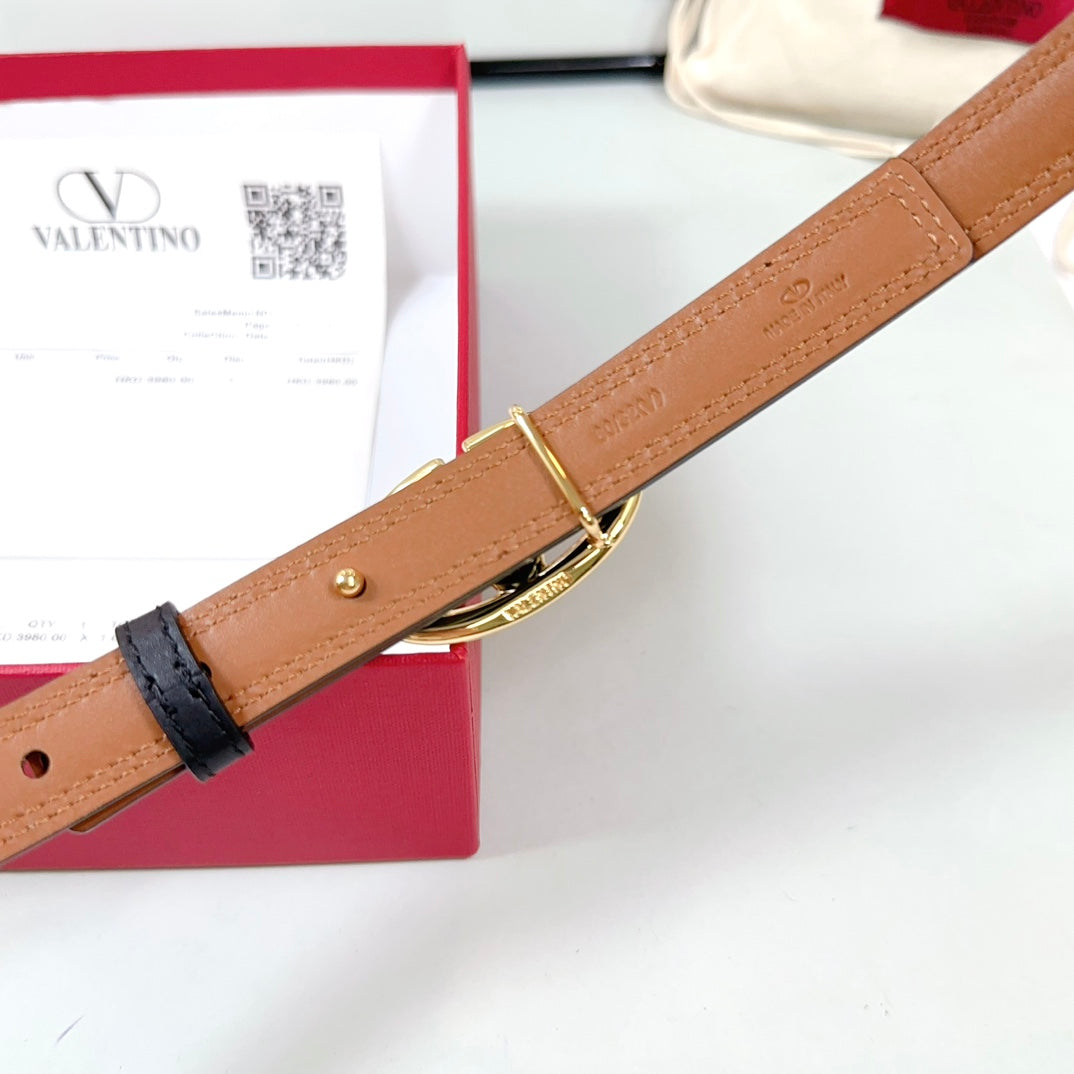The Bold Edition Belt 20mm Black Brown Calfskin Light Gold Buckle