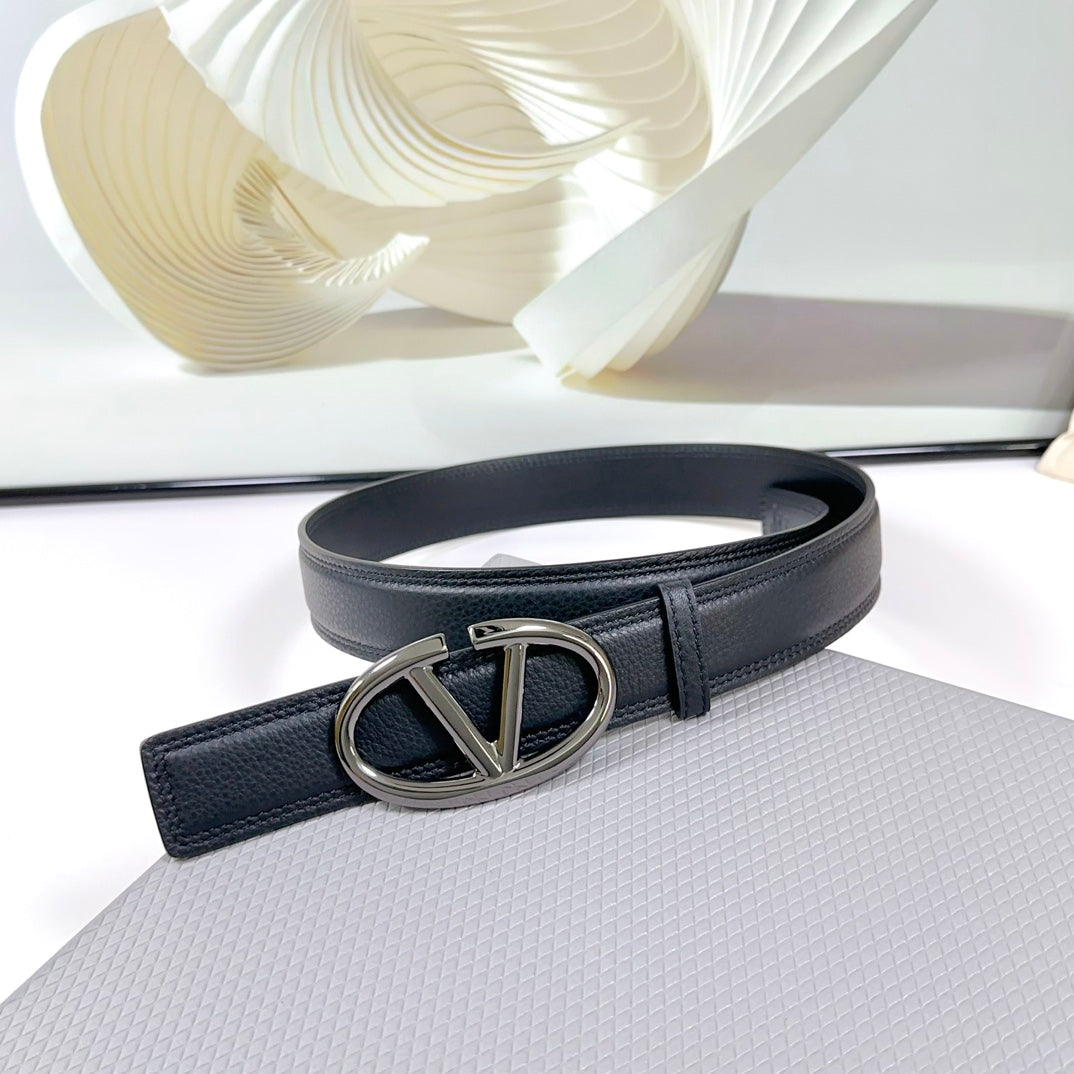 The Bold Edition Belt 34mm Black Calfskin Black Buckle