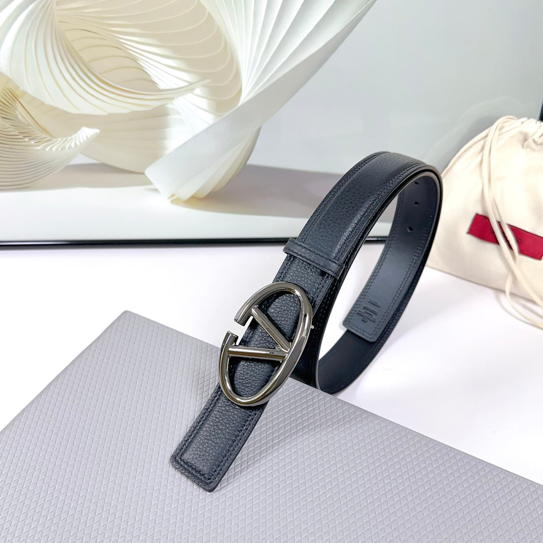 The Bold Edition Belt 34mm Black Calfskin Black Buckle