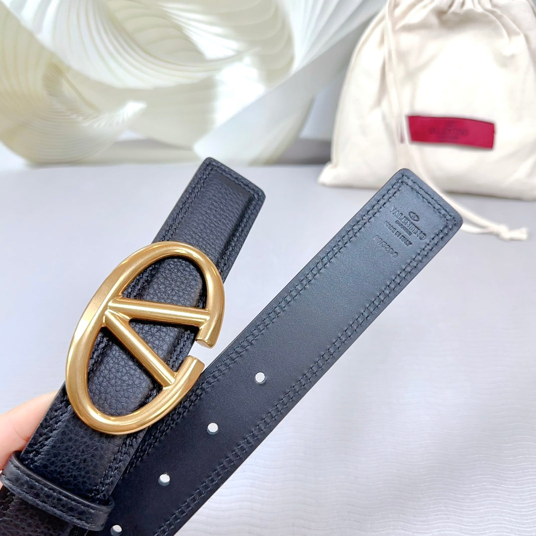 The Bold Edition Belt 34mm Black Calfskin Gold Buckle