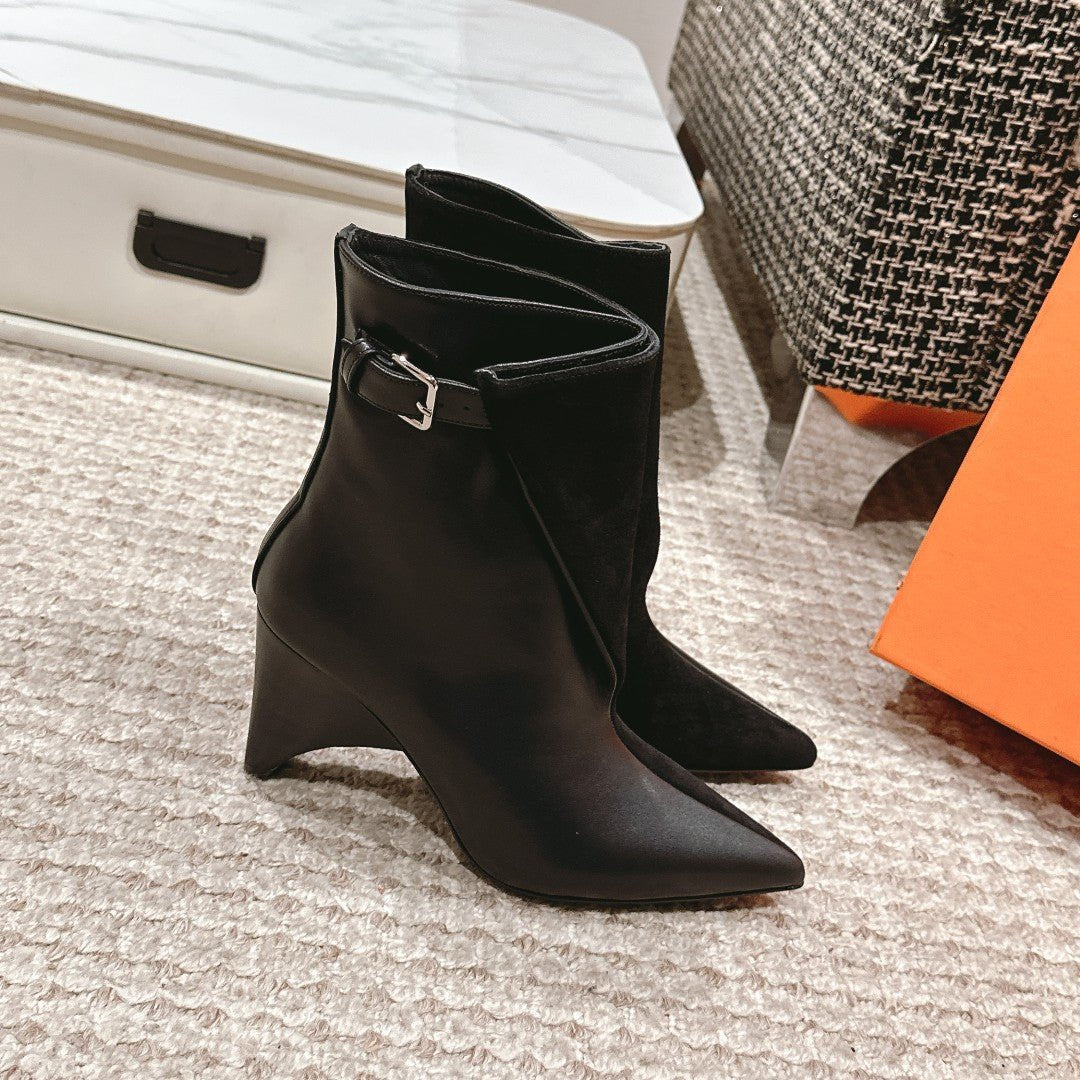 HM Ankle Boots 60mm Black Calfskin And Suede  972382