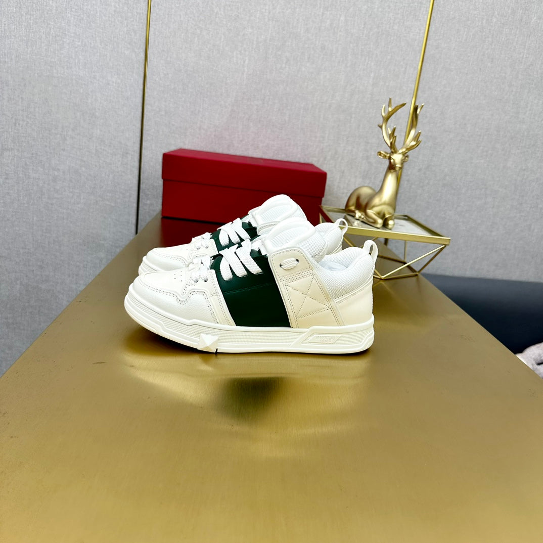 One Stud Sneaker Garavani Calfskin Fabric Dark Green White