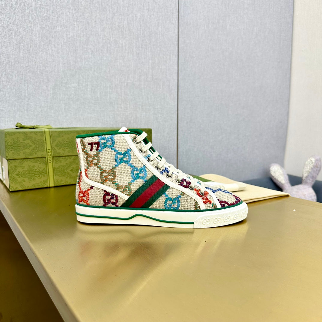 GG TENNIS 1977 HIGH-TOP TRAINER CREAM CANVAS