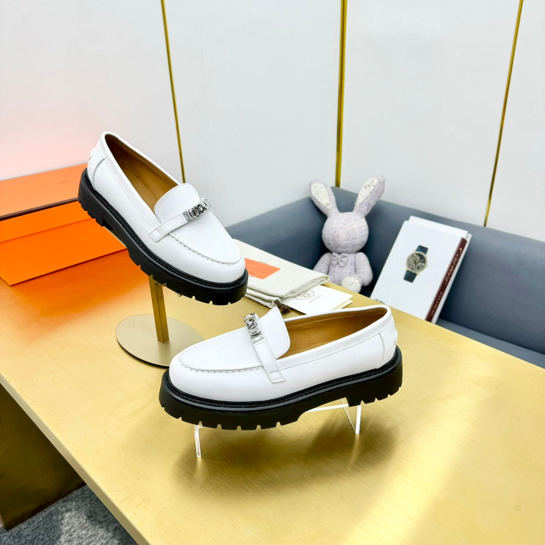 HM Icone Loafer White Clalfskin