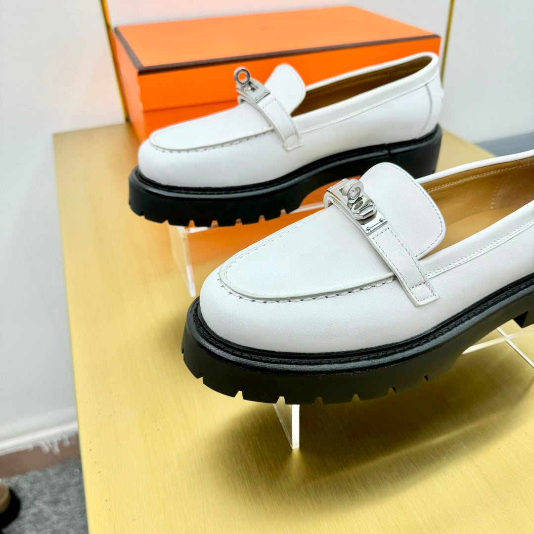 HM Icone Loafer White Clalfskin