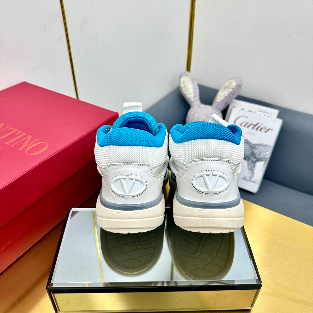Mid-top Runboot Split Leather Sneaker 30mm White Calfskin 994555