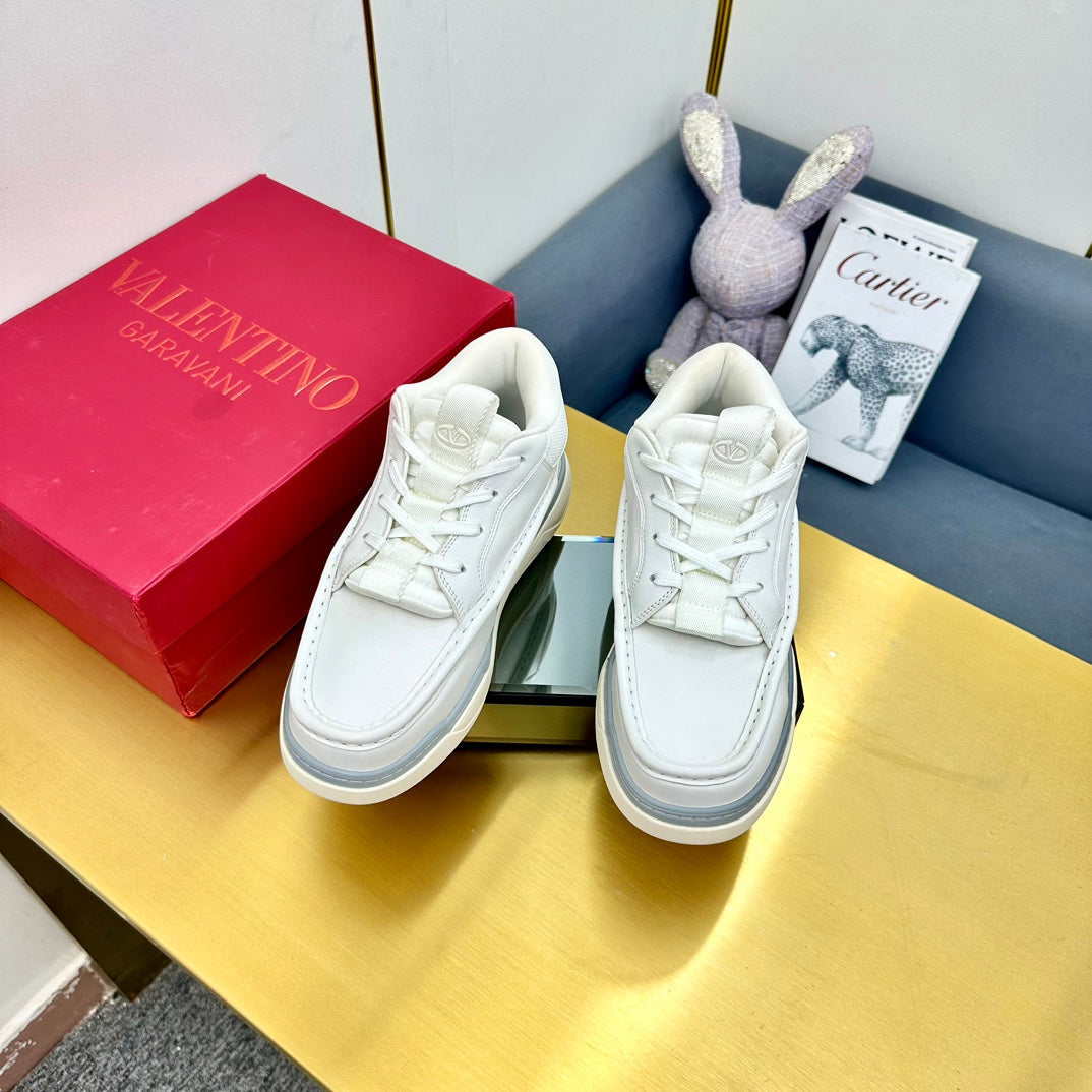 Mid-top Runboot Split Leather Sneaker 30mm White Calfskin 994557