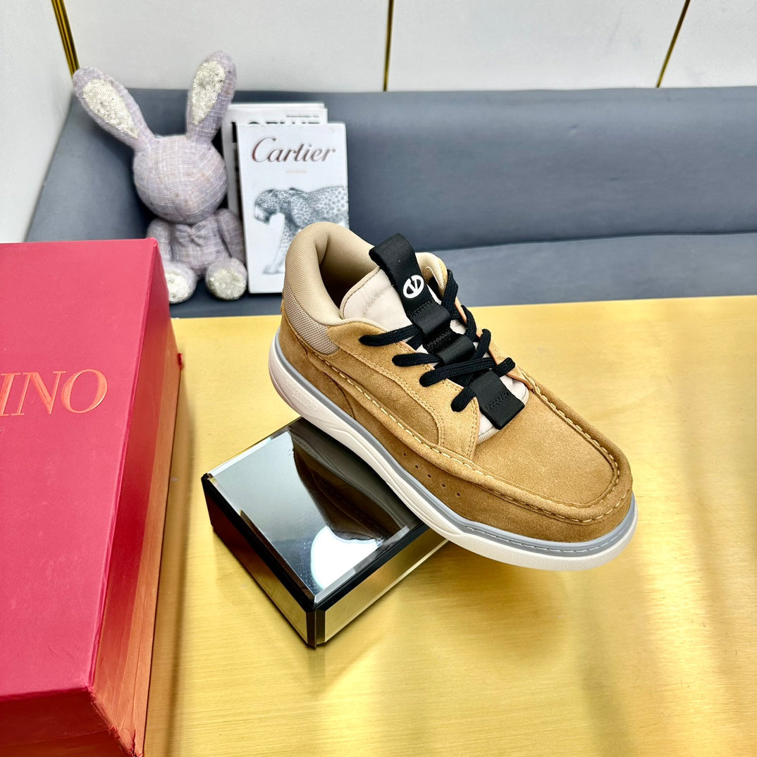 Mid-top Runboot Split Leather Sneaker 30mm Light Brown Yellow Suede 994561