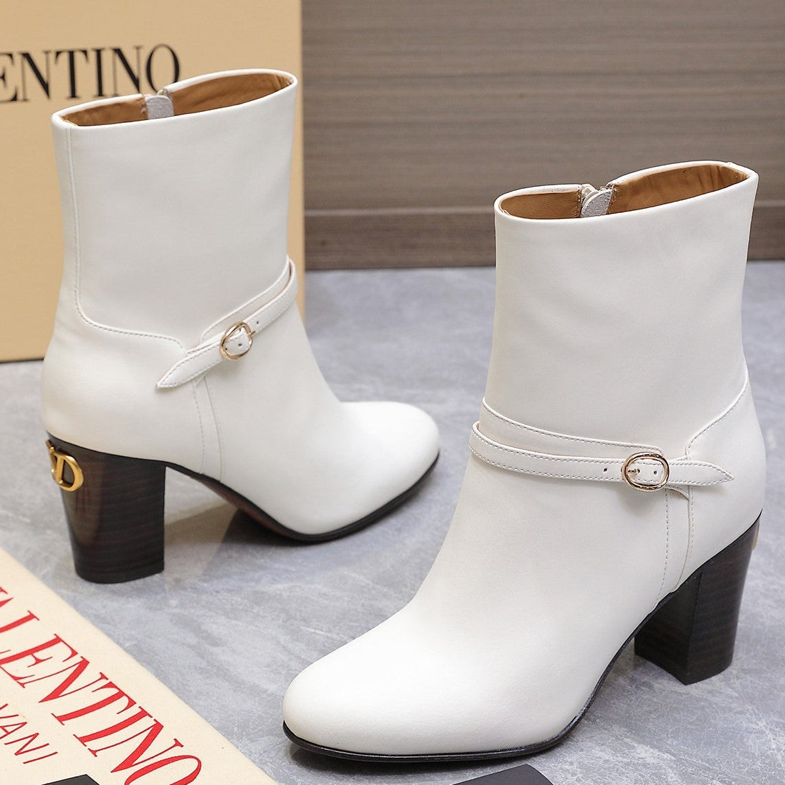 Valentino 2025 Heeled Boot White Cowhide 547596