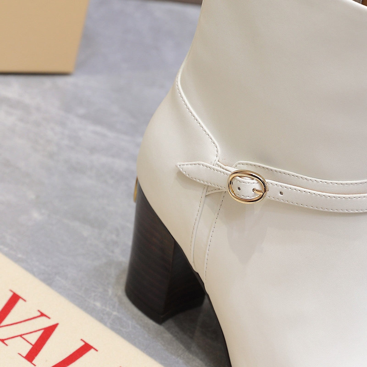 Valentino 2025 Heeled Boot White Cowhide 547596