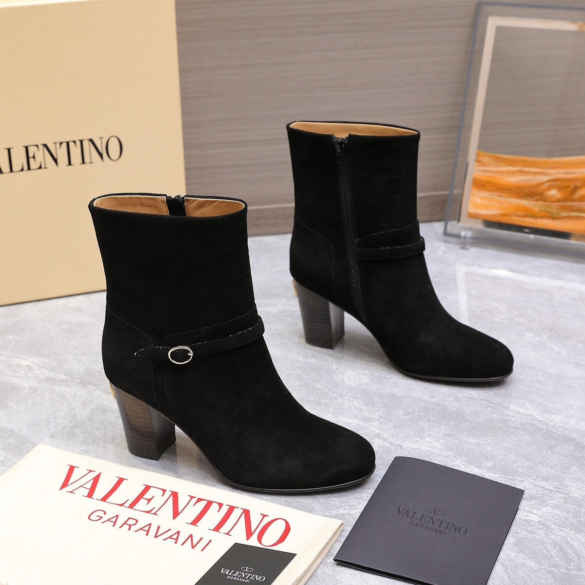 Valentino 2025 Heeled Boot Black Suede 547600