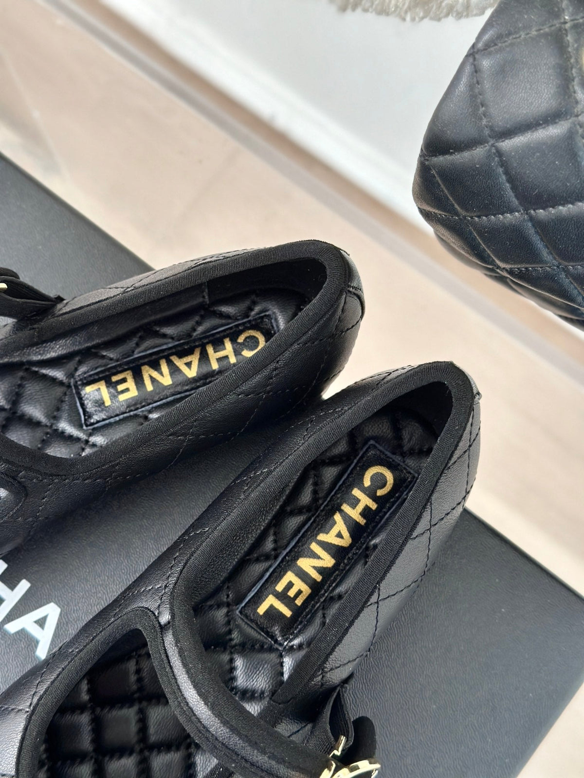 mary janes black quilted lambskin