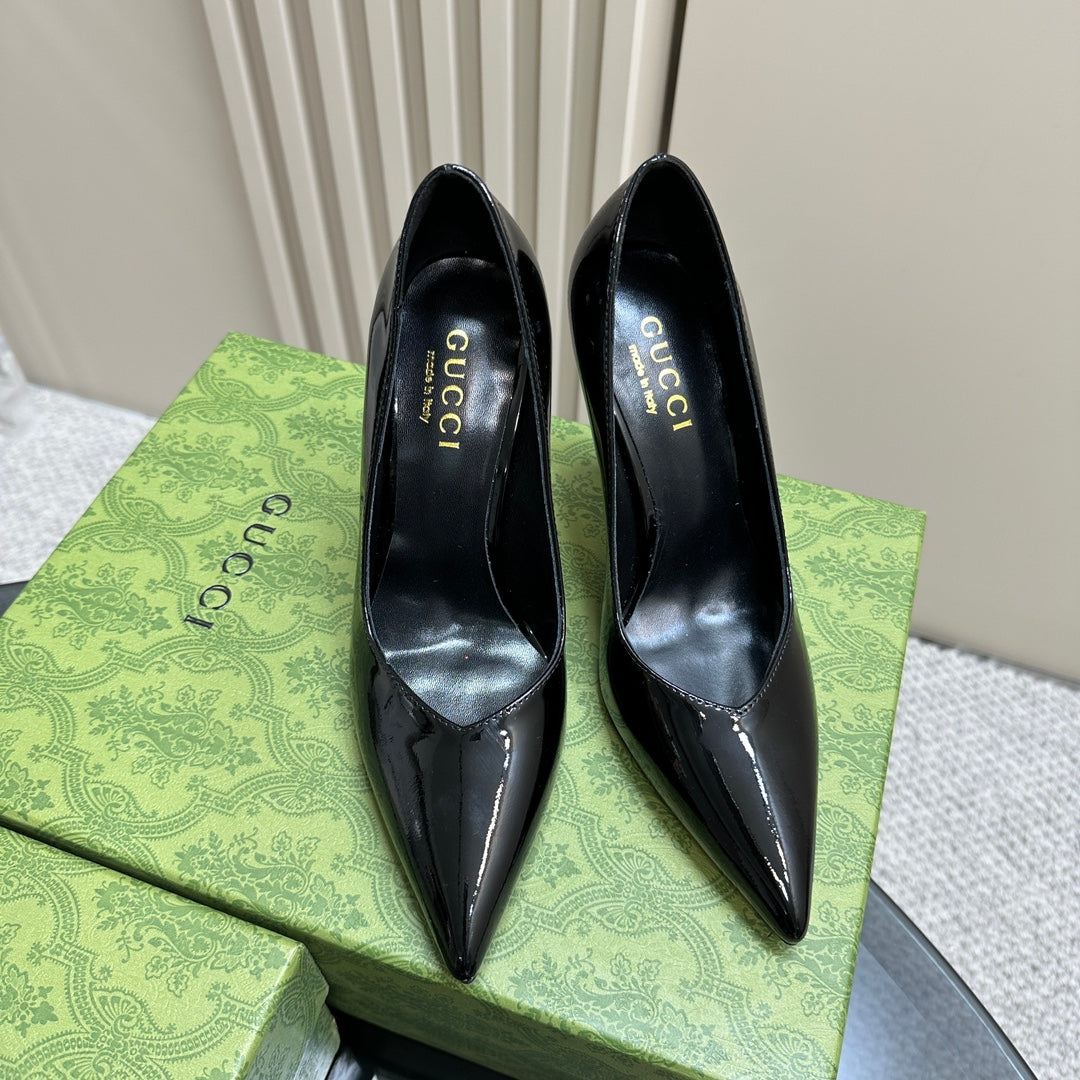 GG 105 HIGH HEEL PUMP BLACK LAMBSKIN