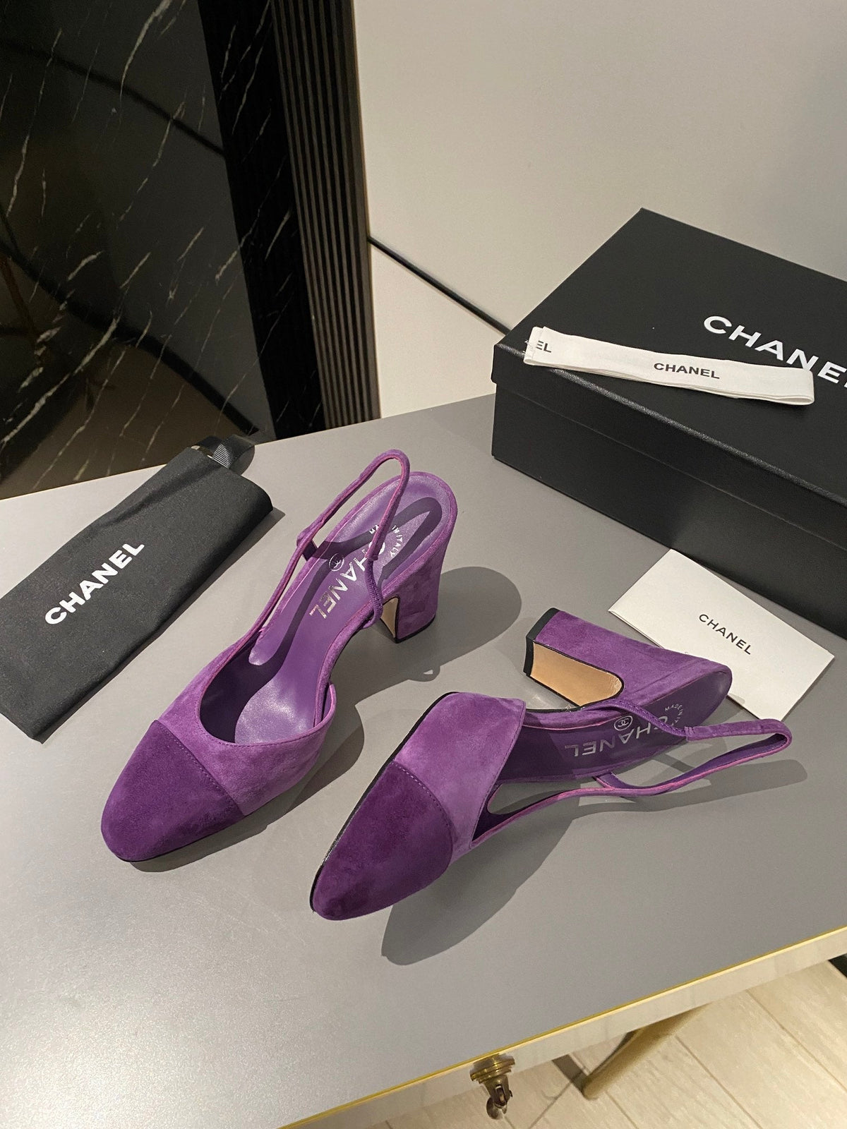 CC Slingback 95mm Purple Suede