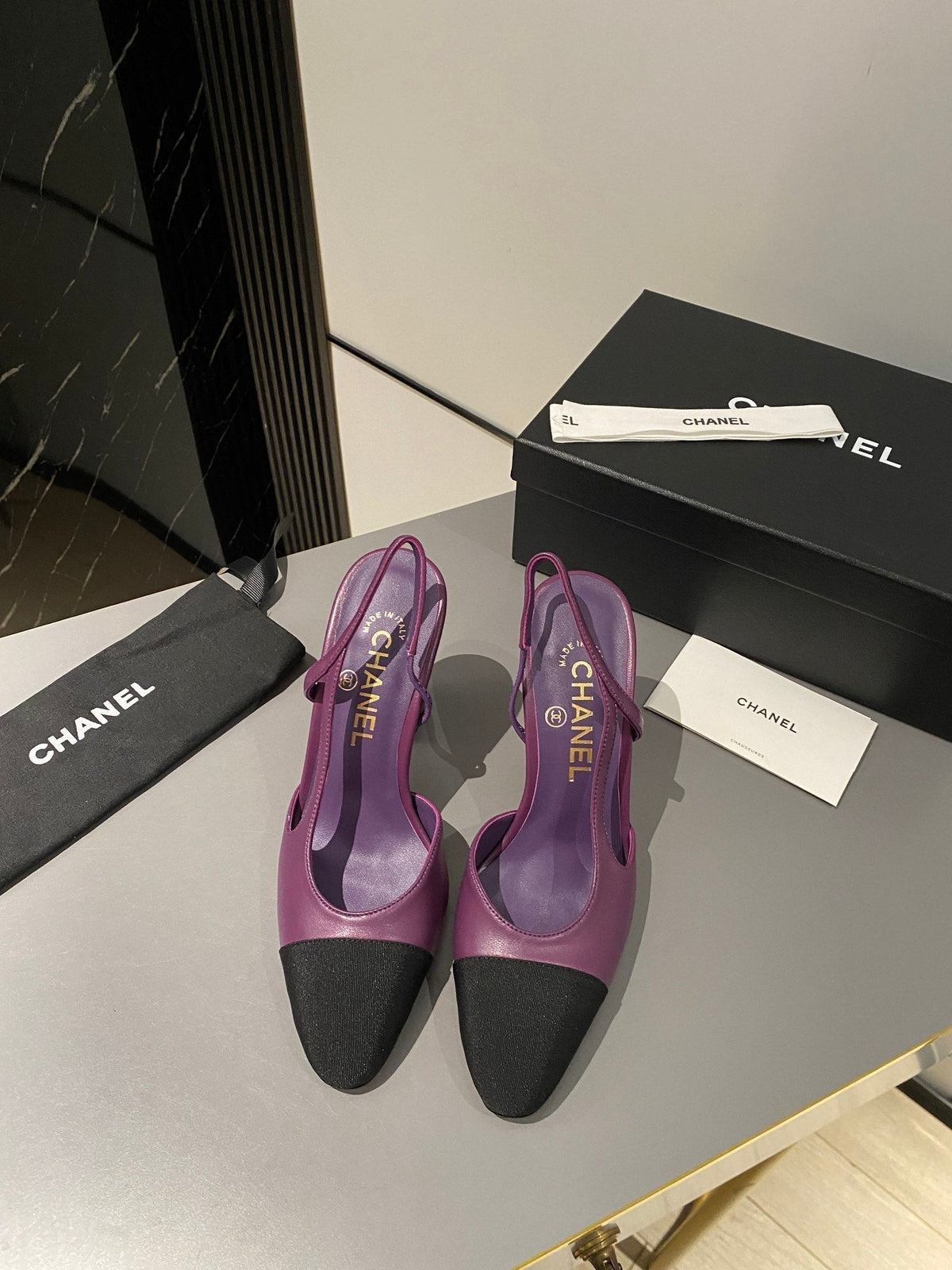 CC Slingback 95mm Purple Lambskin