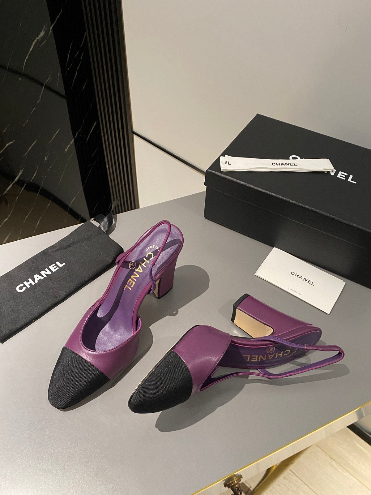 CC Slingback 95mm Purple Lambskin