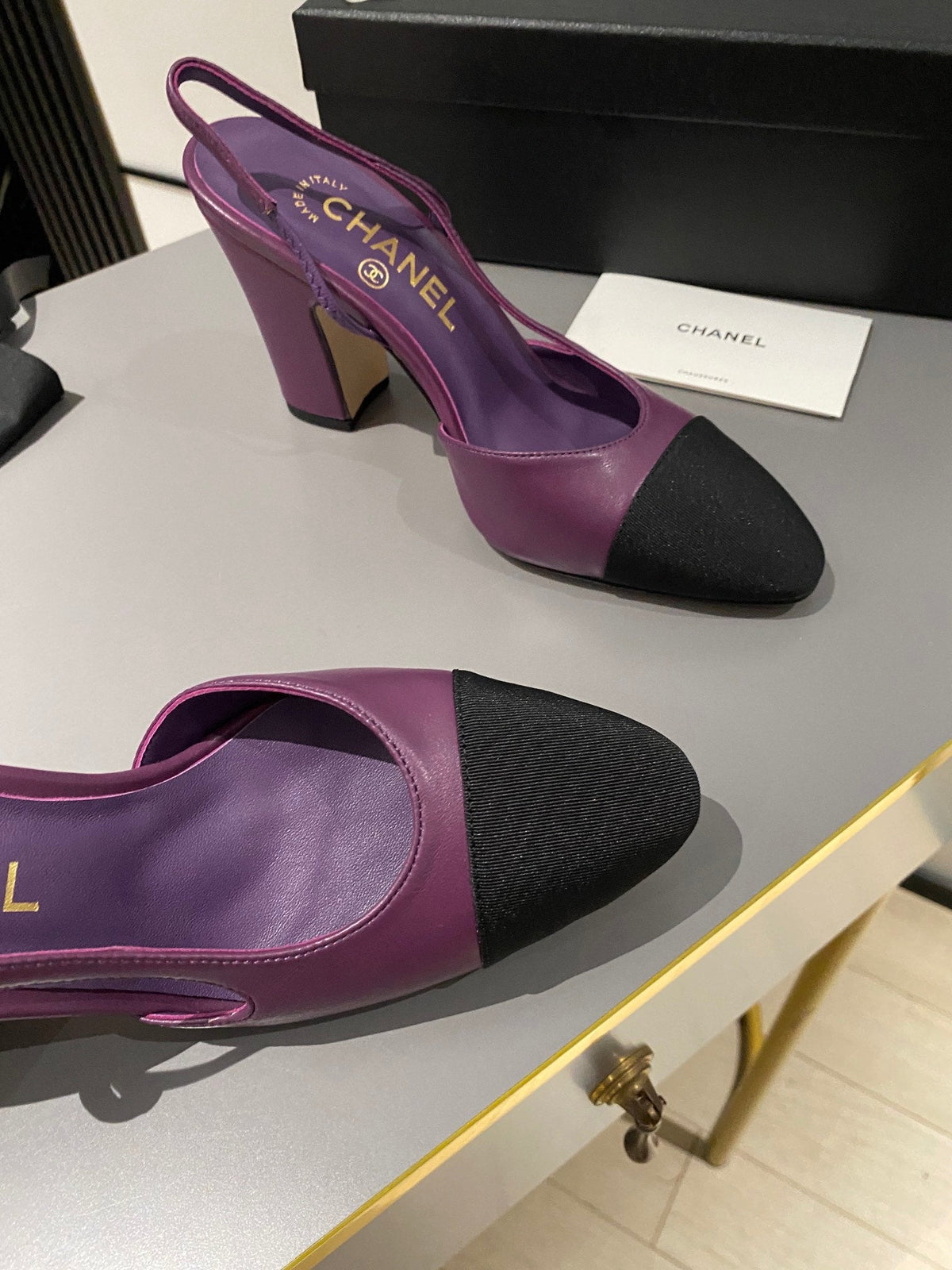 CC Slingback 95mm Purple Lambskin