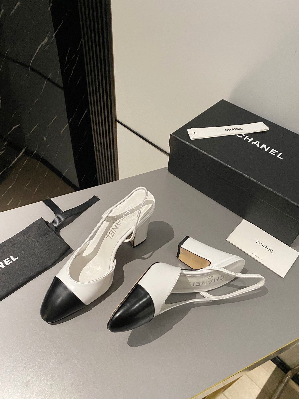 CC Slingback 95mm White Lambskin