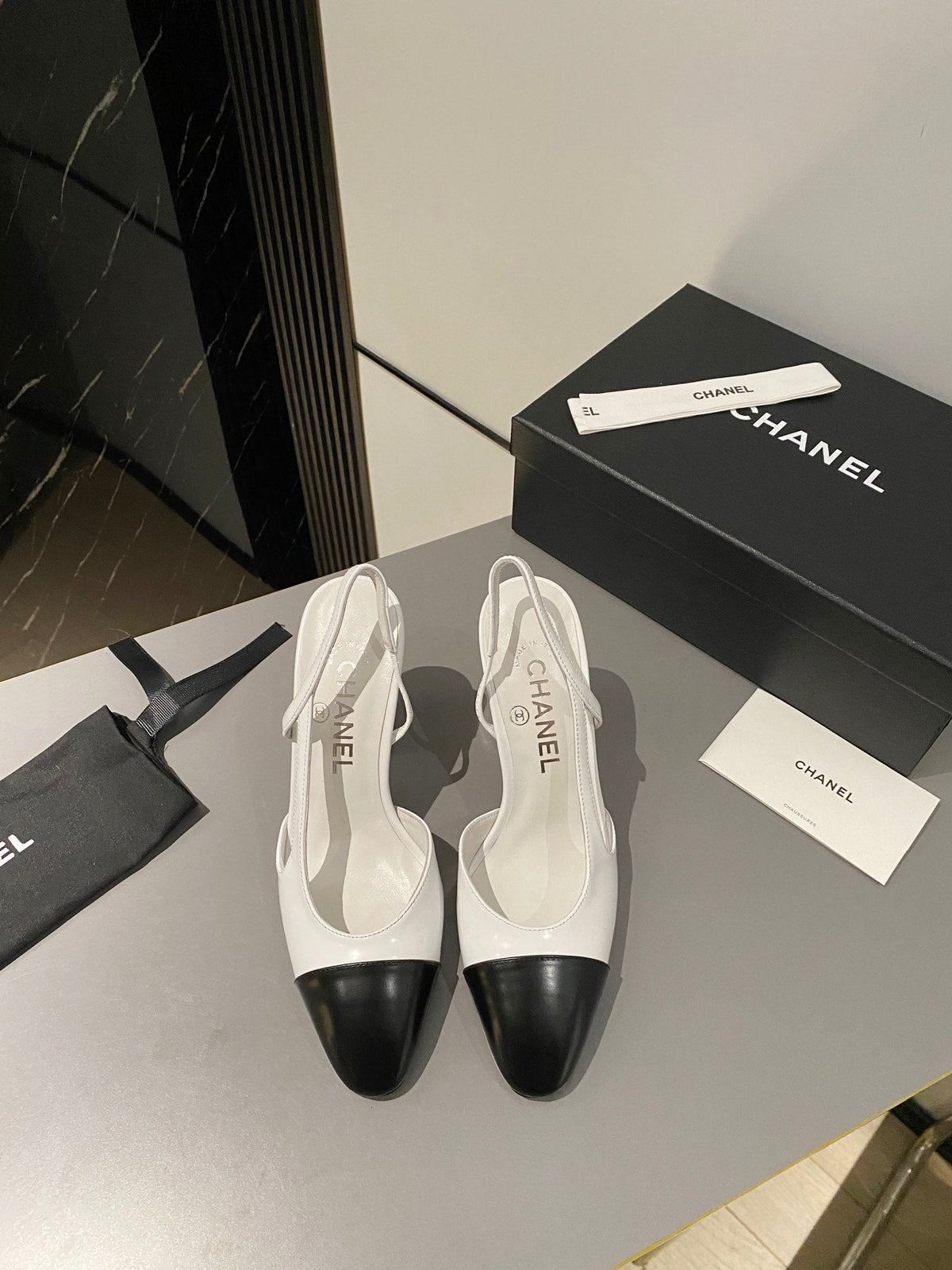 CC Slingback 95mm White Lambskin