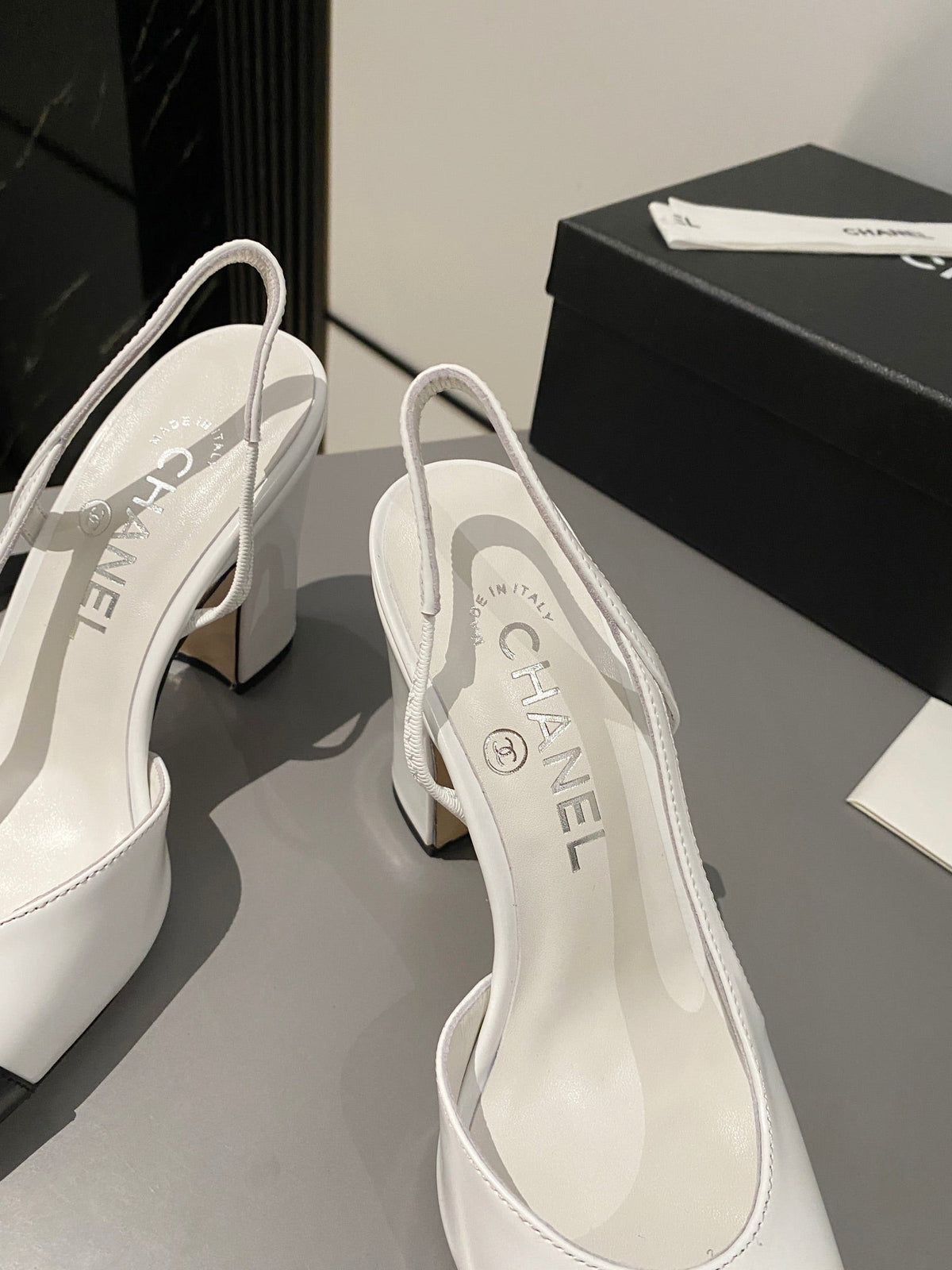 CC Slingback 95mm White Lambskin