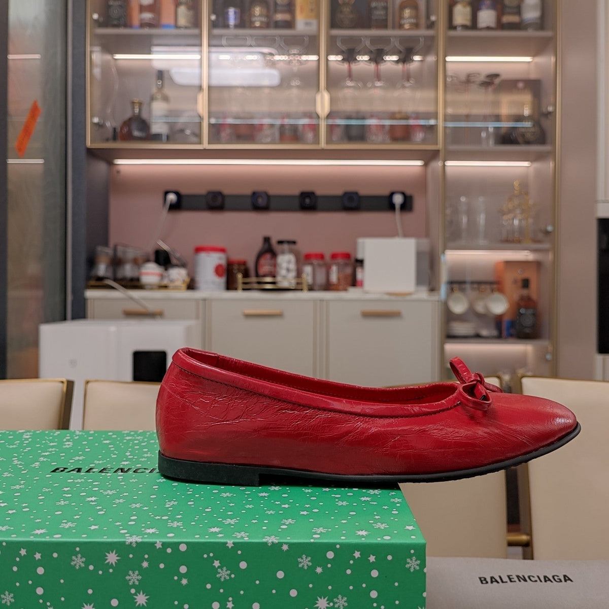 Balen 25 bow ballet flat red sheepskin 184482