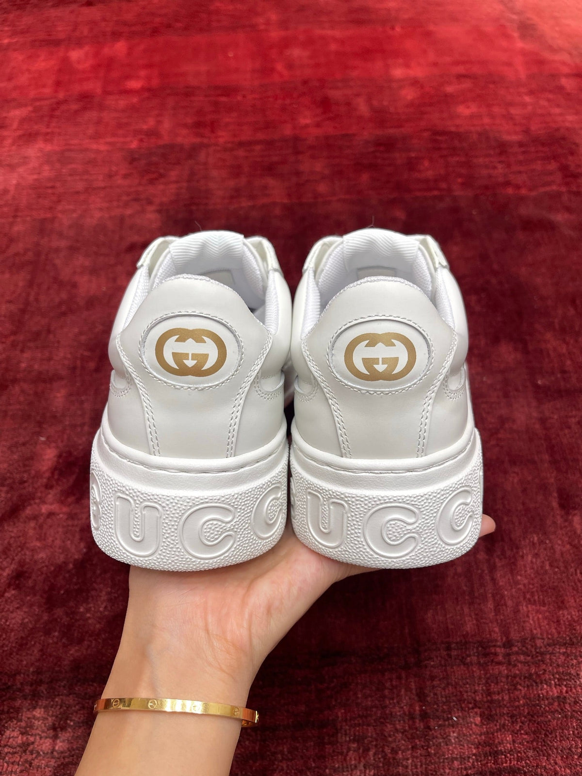 GG Chunky Trainers White Leather 543411