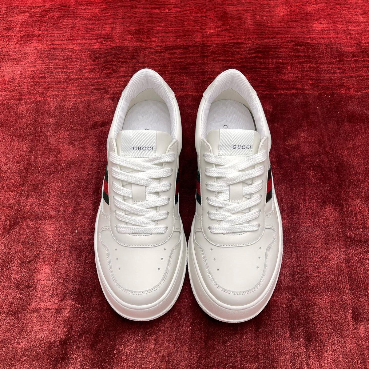 GG Chunky Trainers White Leather 543411