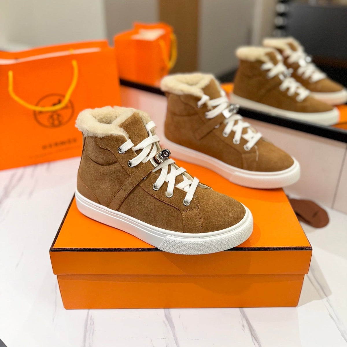 HM Daydream Sneaker Brown With Wool Lining Suede 983065