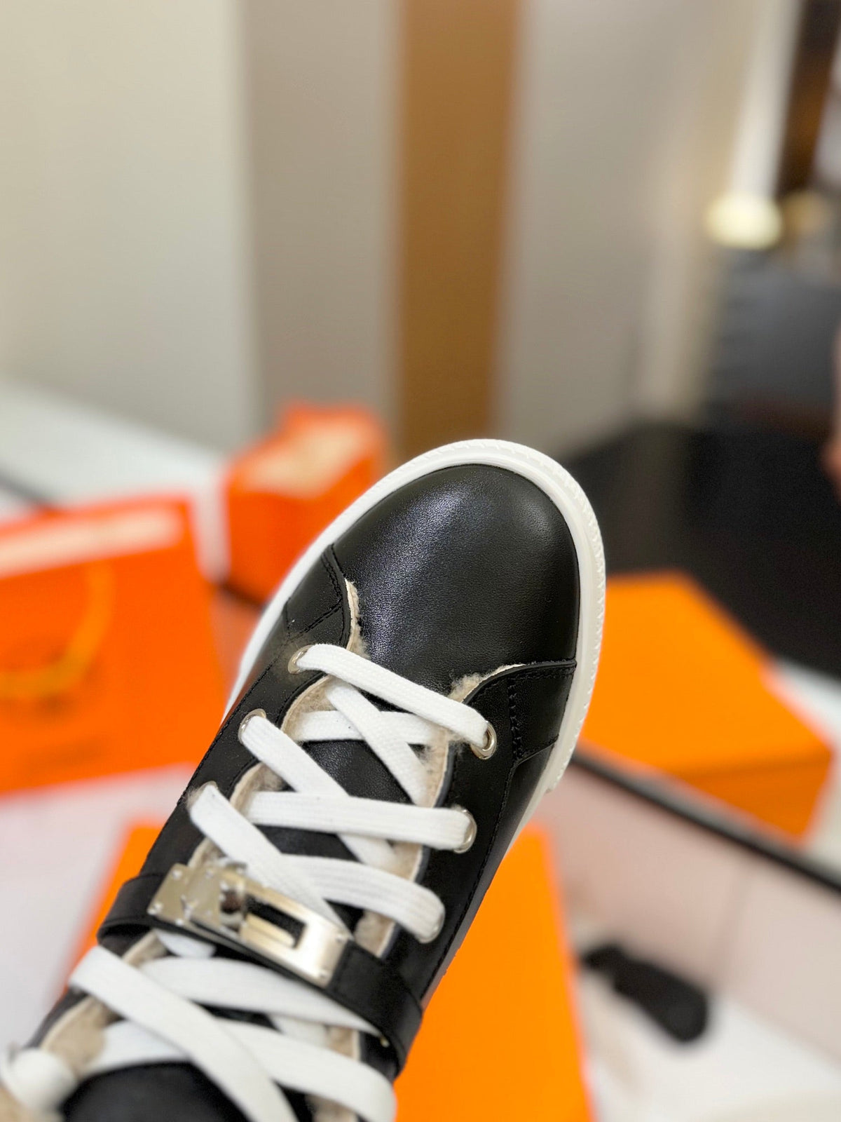 HM Daydream Sneaker Black With Wool Lining Cowhide 983077