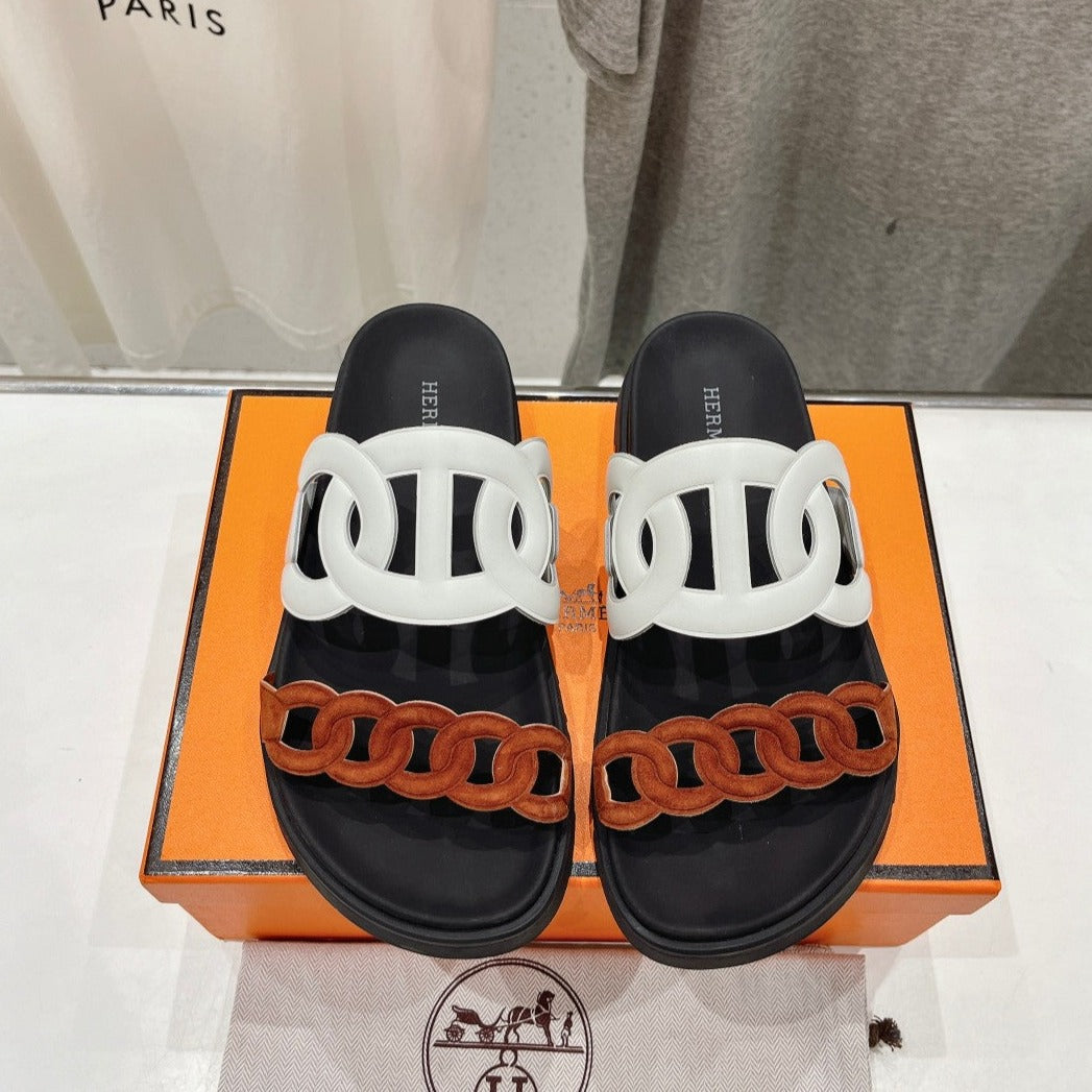 EXTRA SANDAL BLACK MIX WHITE MIX SYRUP CALFSKIN
