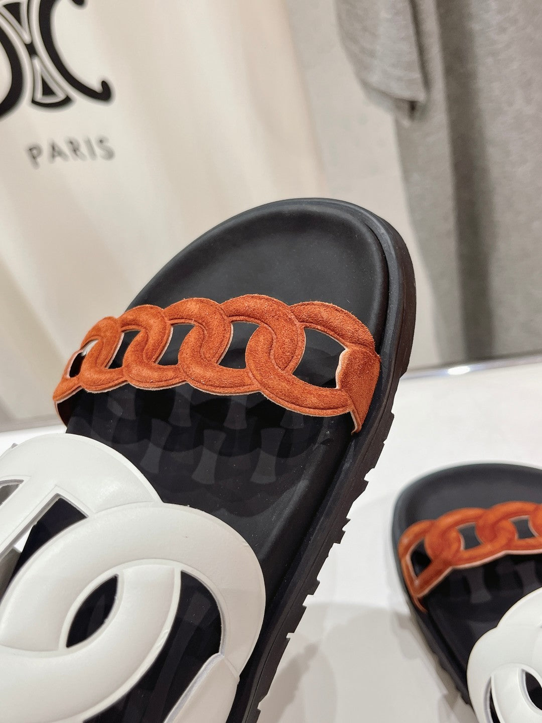 EXTRA SANDAL BLACK MIX WHITE MIX SYRUP CALFSKIN