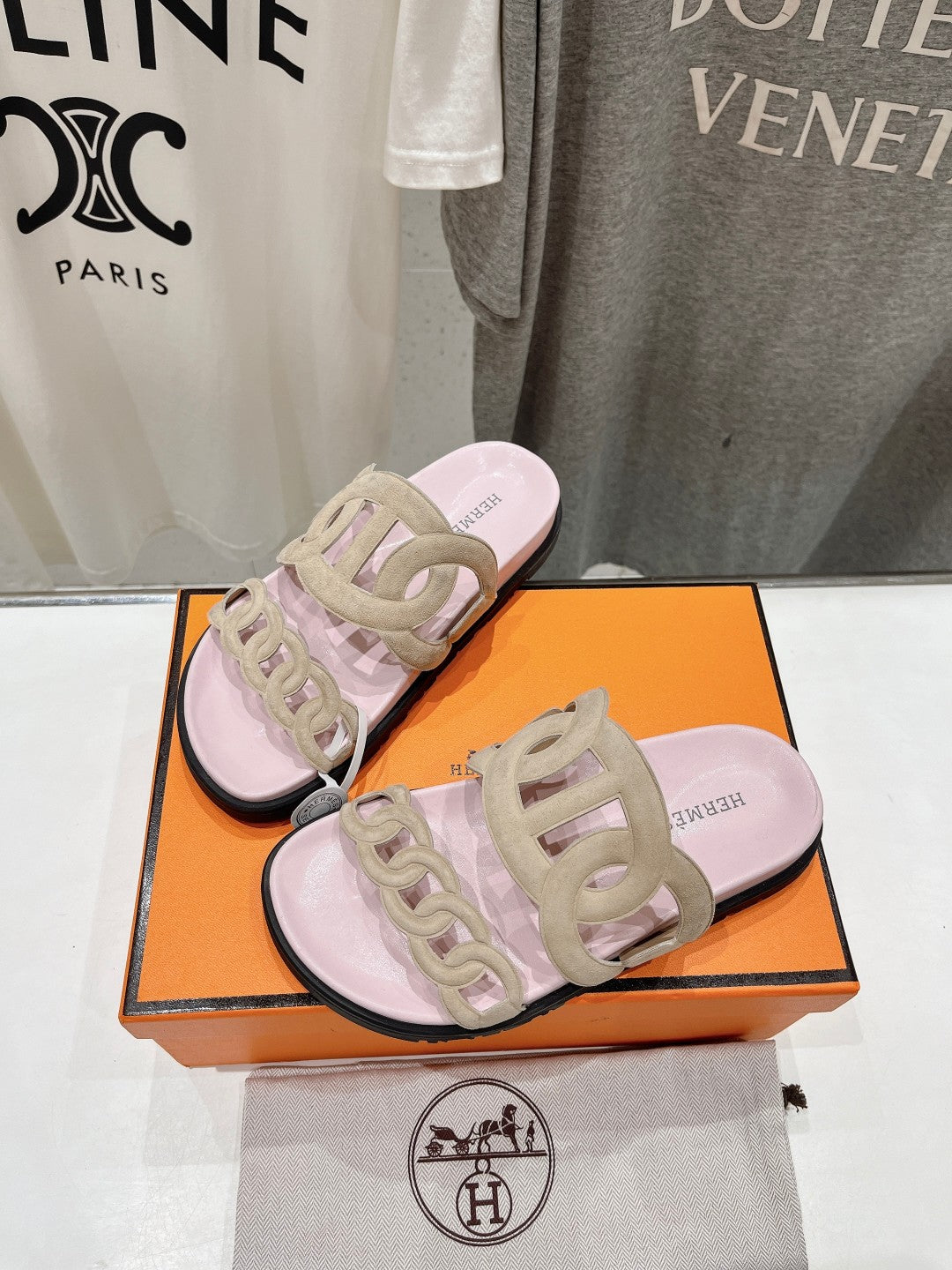EXTRA SANDAL PASTEL PINK CALFSKIN