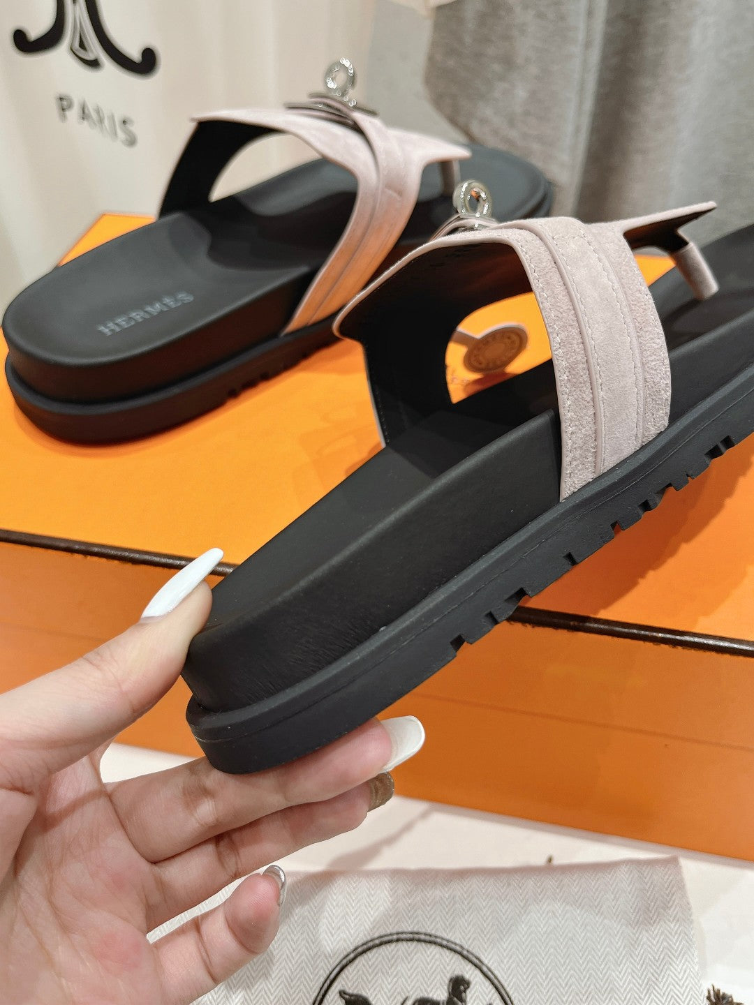 EMPIRE SANDAL BLACK MIX LIGHT GRAY SUEDE